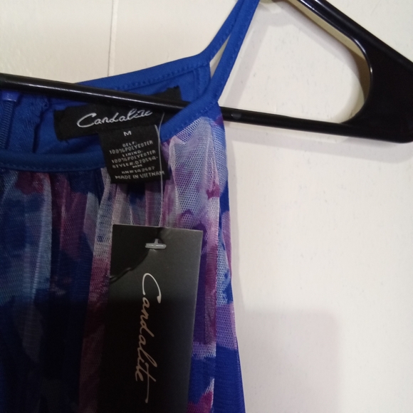 Candie's Blue Floral Halter Midi Dress - Picture 4 of 5